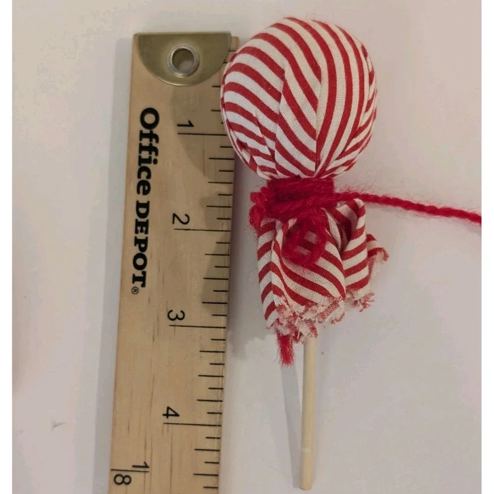Lot of 3 Vtg Christmas Candy Ornament Decorations Lollipops Peppermint Floral